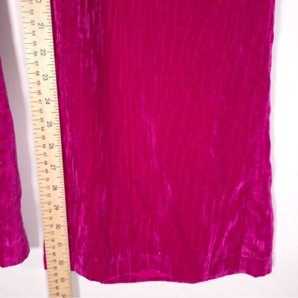 NASTY GAL Women's Crushed Velvet High Waisted Wide Leg Flare Pants Pink Size‎ 4 - Picture 10 of 16